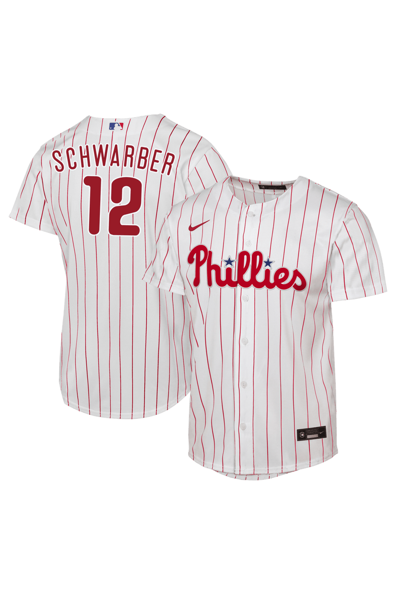 Youth Nike Kyle Schwarber White Philadelphia Phillies Home Replica Jersey, Main, color, White