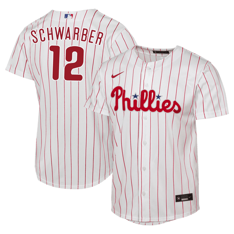 Youth Nike Kyle Schwarber White Philadelphia Phillies Home Replica Jersey