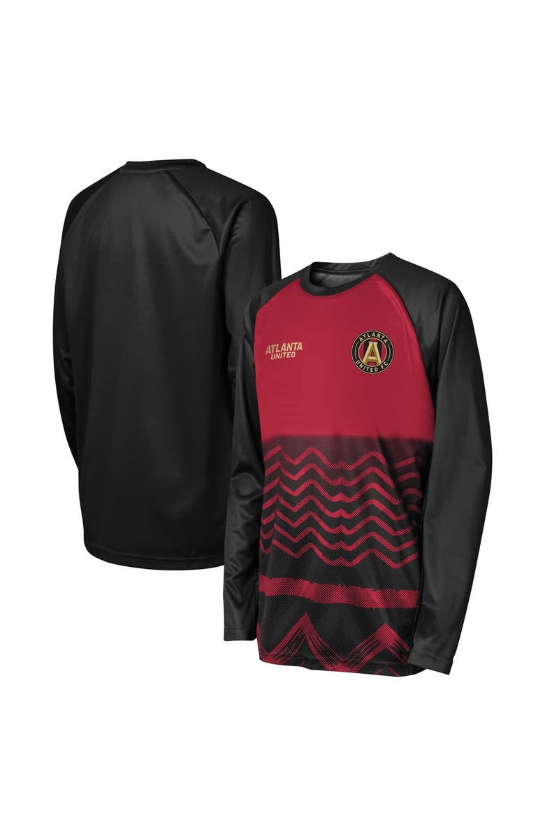 Outerstuff Youth Black Atlanta United FC True Pioneer Raglan Long Sleeve T-Shirt, Main, color, 