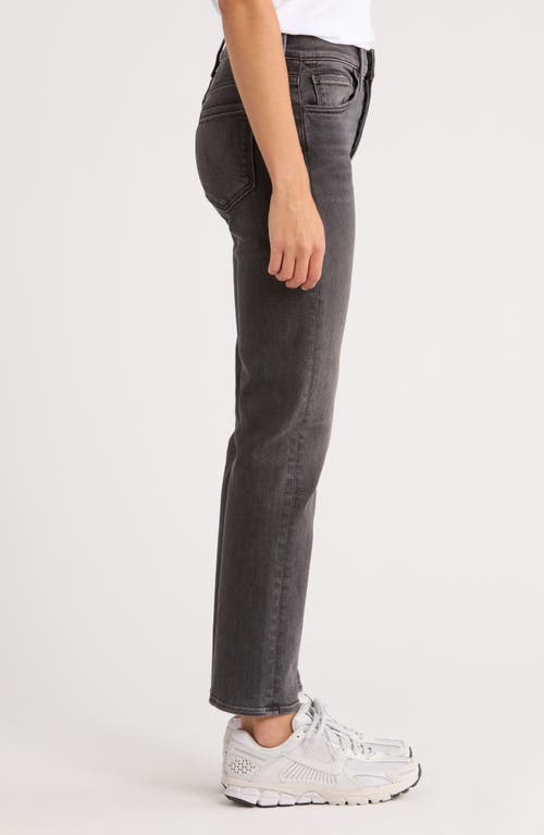 Mother The Hiker Hover Mid Rise Slim Straight Leg Jeans In Black