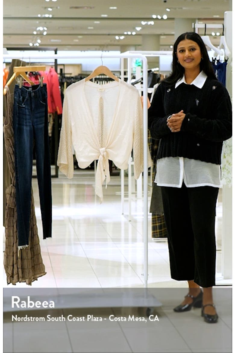 Open Stitch Accent Tie Front Cover-Up Top video