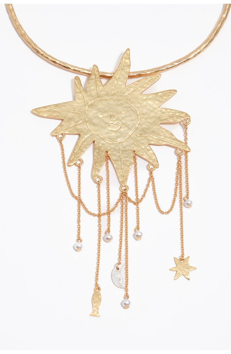 Bimba y Lola Sun And Moon Necklace, Alternate, color, Gold