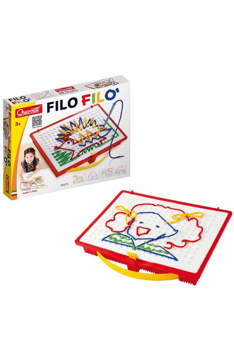 Quercetti Filo Filo Lacing String Art Toy, 18 Templates, Creative Play, Alternate, color, 