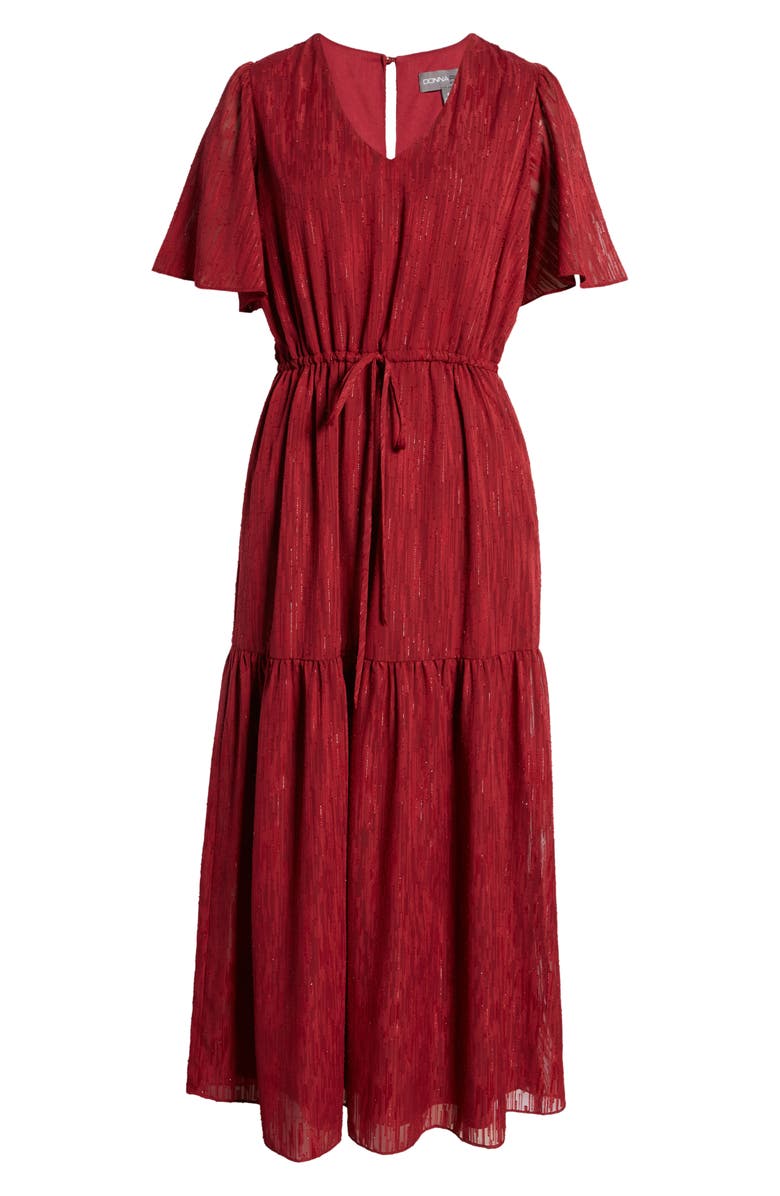 Julia Jordan Donna Ricco V-Neck Flutter Sleeve Maxi Dress, Alternate, color, 