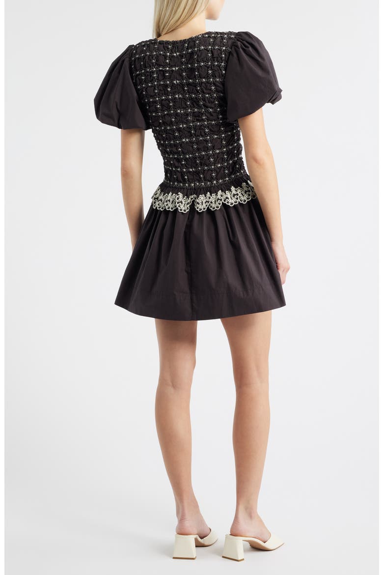 black puff sleeve cotton dress Black Puff Sleeve Dress