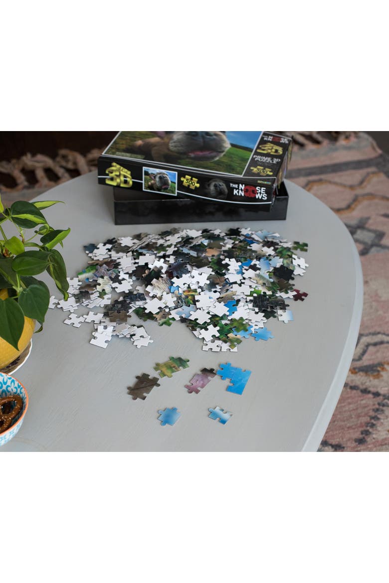 Pugsley The Nose Knows Super 3D 500 Piece Jigsaw Puzzle For Adults And Kids, Alternate, color, Multi-Color