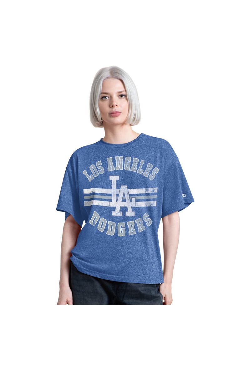 Women's Starter  Royal Los Angeles Dodgers Jump Shot Boyfriend Tri-Blend T-Shirt, Main, color, Royal