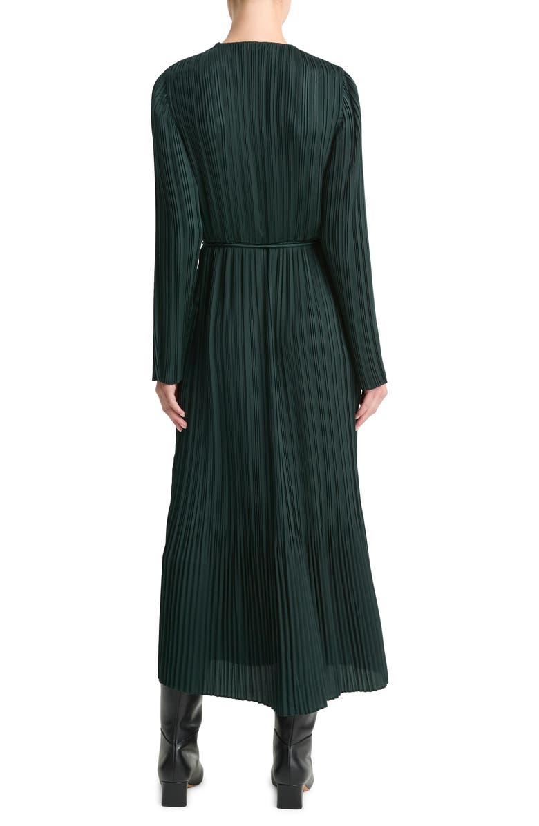 Vince Variegated Pleat Long Sleeve Midi Dress, Alternate, color,
