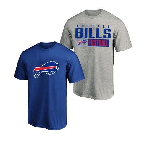 Men's Fanatics  Heather Gray/Royal Buffalo Bills Big & Tall 2-Pack T-Shirt Set