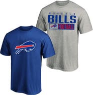 FANATICS Men's Fanatics  Heather Gray/Royal Buffalo Bills Big & Tall 2-Pack T-Shirt Set