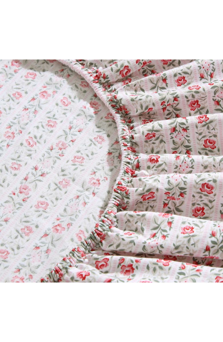 Laura Ashley Marta Stripe Queen Cotton Sheet Set, Alternate, color, Pastel Pink