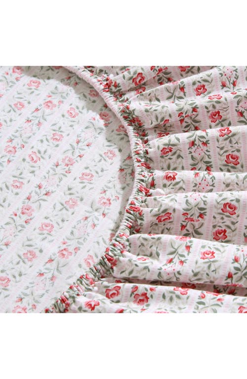 Laura Ashley Marta Stripe King Cotton Sheet Set In Lt-pastel Pink