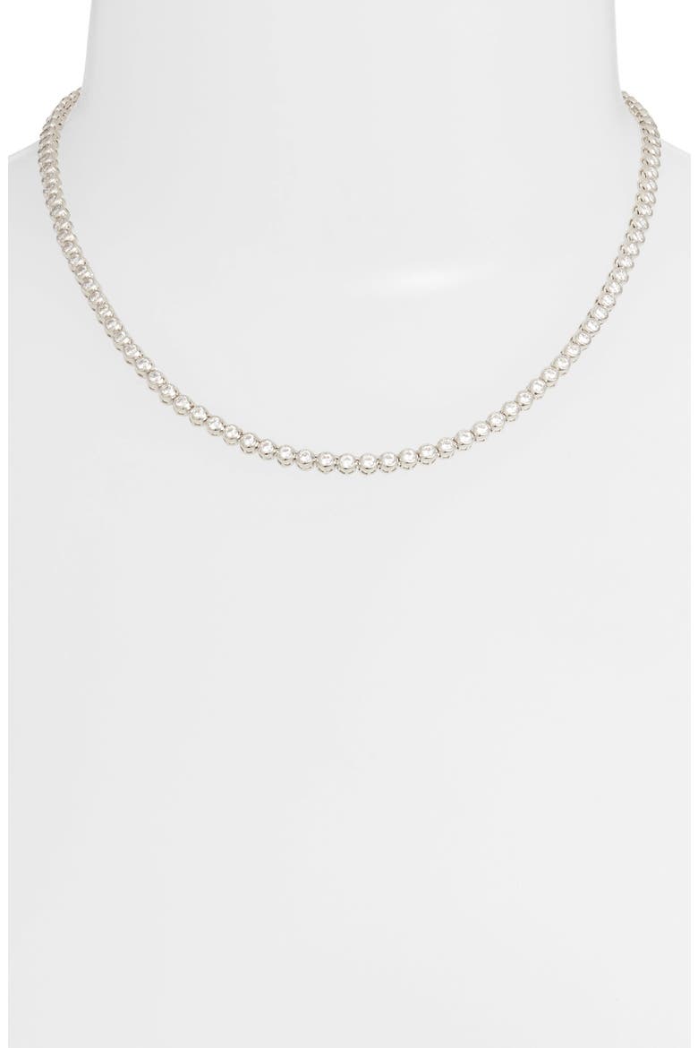 Classic Round Choker Necklace, Alternate, color, SILVER/ WHITE