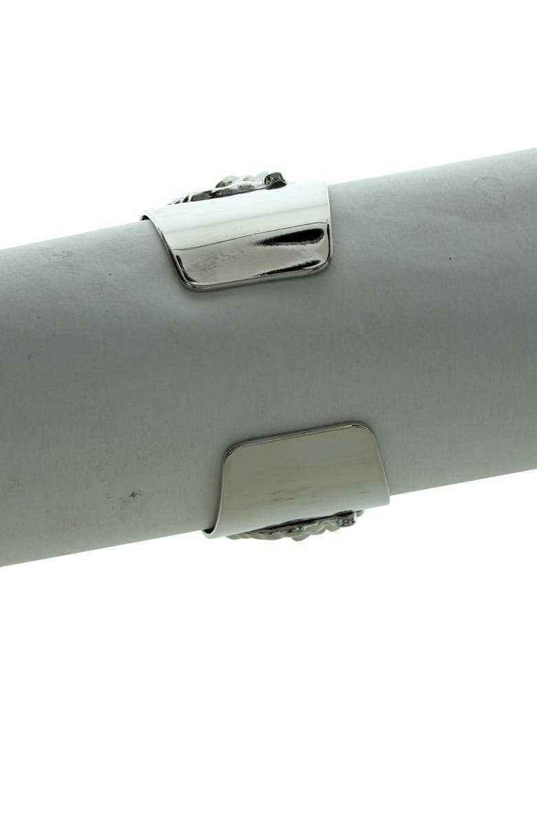 OLIVIA WELLES Lion Head Cuff Bracelet, Alternate, color, Silver