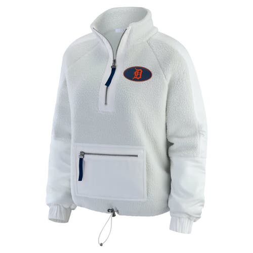 Wear By Erin Andrews Gray Detroit Tigers Polar Fleece Quarter-zip Jacket In Gray