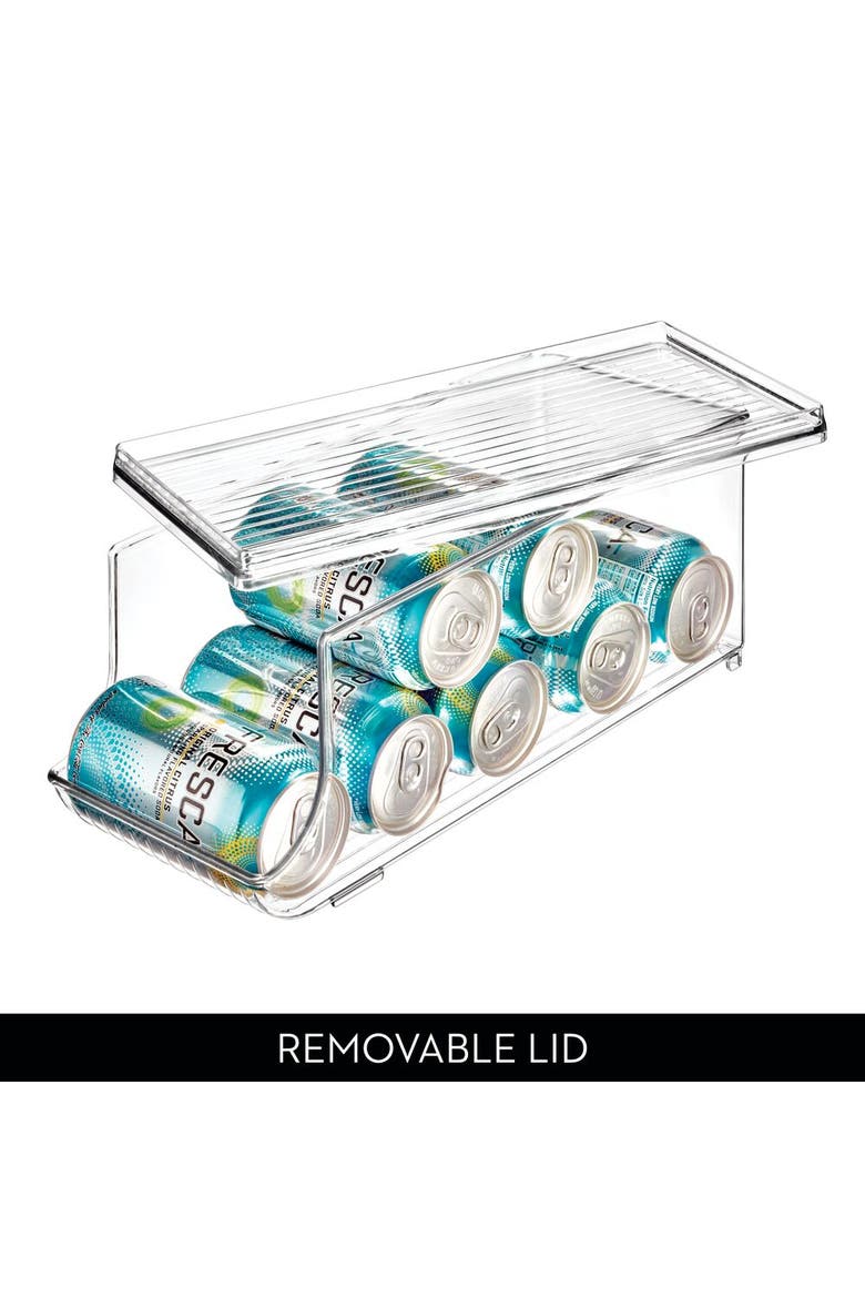 Soda Can Organizer with Lid for Pantry or Refrigerator - Set of 4 - Clear, Alternate, color, Clear