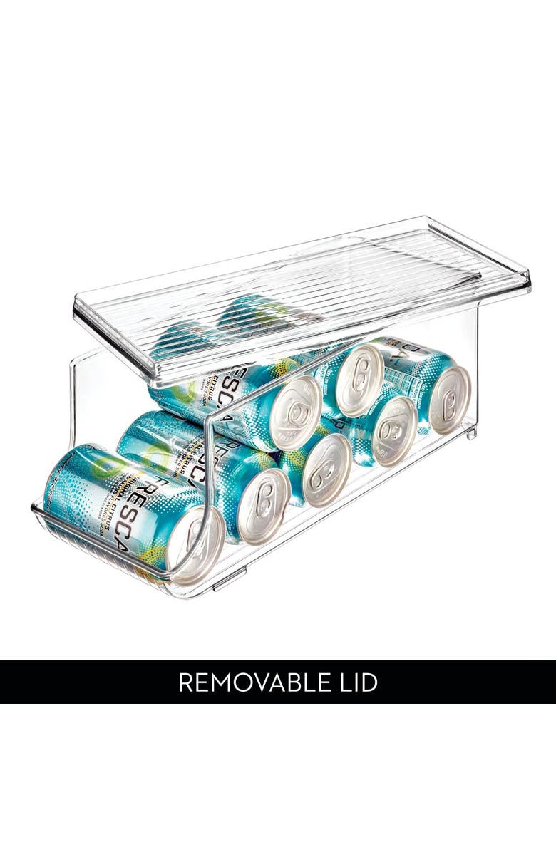 Basic Soda Can Organizer with Lid for Pantry or Refrigerator - Set of 4 - Clear, Alternate, color, Clear