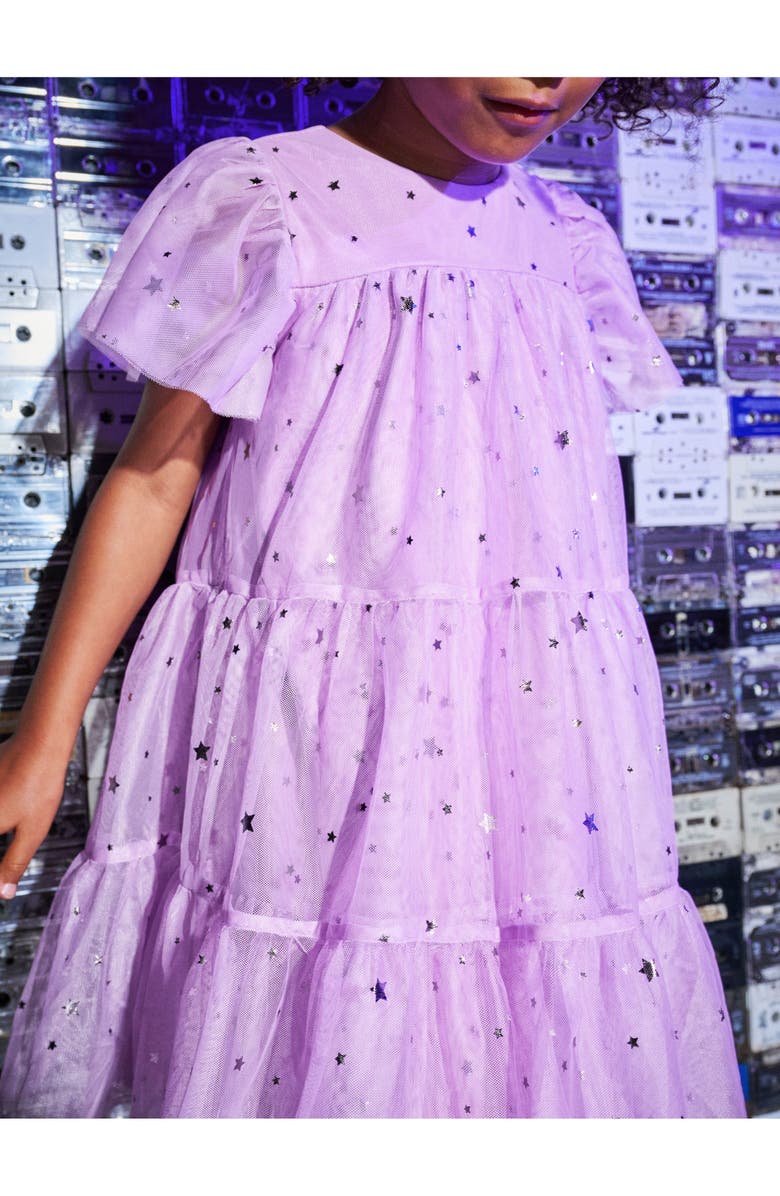 Tea Collection Tiered Tulle Sparkle Dress, Alternate, color, Shimmer Sky