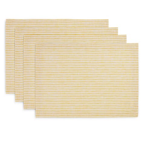 Linen Placemats Set of 4, 14 x 19" - Narrow Stripe