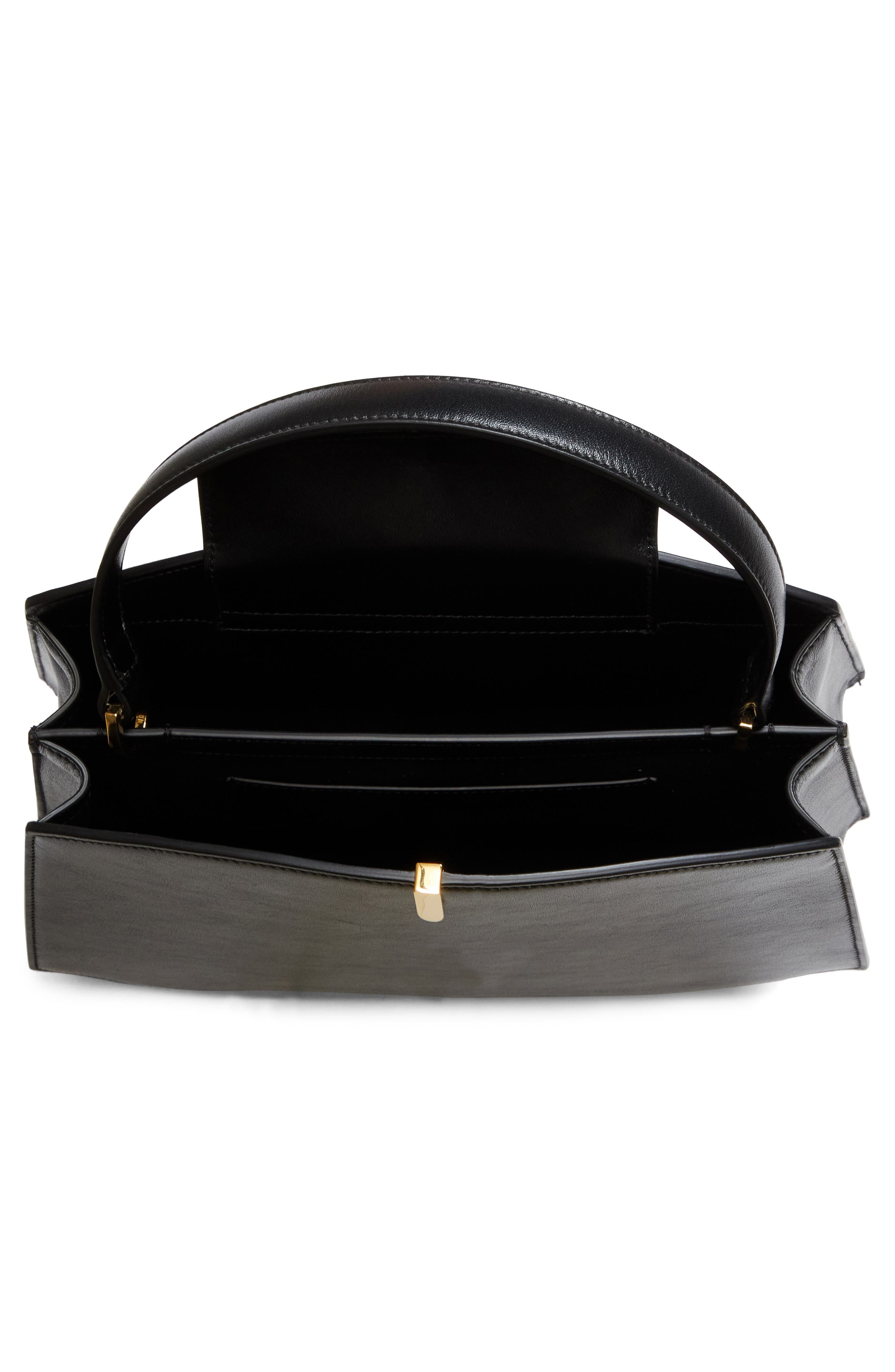 SAVETTE The Florence Leather Top Handle Bag, Alternate, color, Black