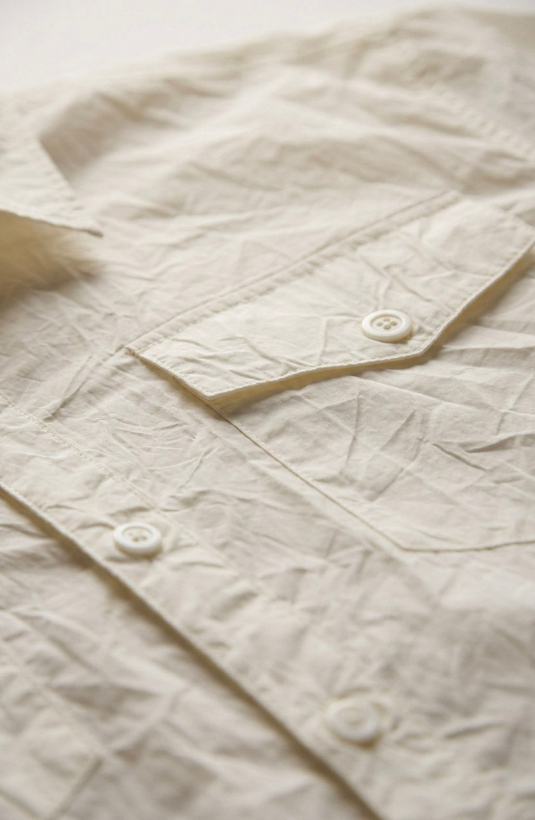 Modenaire Stand Collar Short Sleeve Shirt, Alternate, color, Off-White