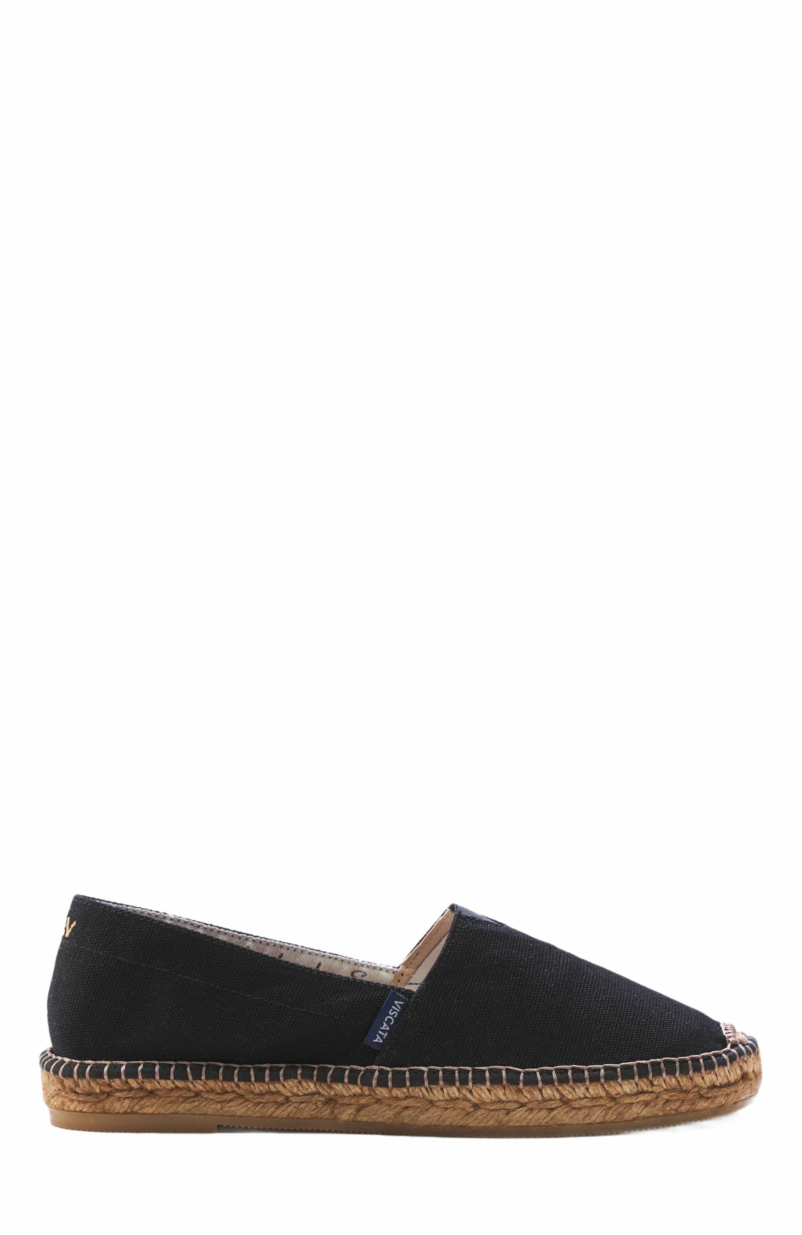 VISCATA Barceloneta Canvas Espadrille Flats, Main, color, Black