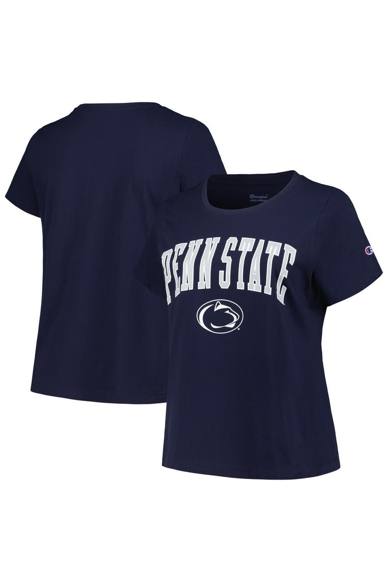 Women's Profile Navy Penn State Nittany Lions Plus Size Arch Over Logo Scoop Neck T-Shirt, Main, color, Navy