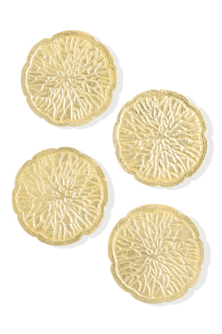 Solstice Set of 4 Coasters, Main, color, GOLD