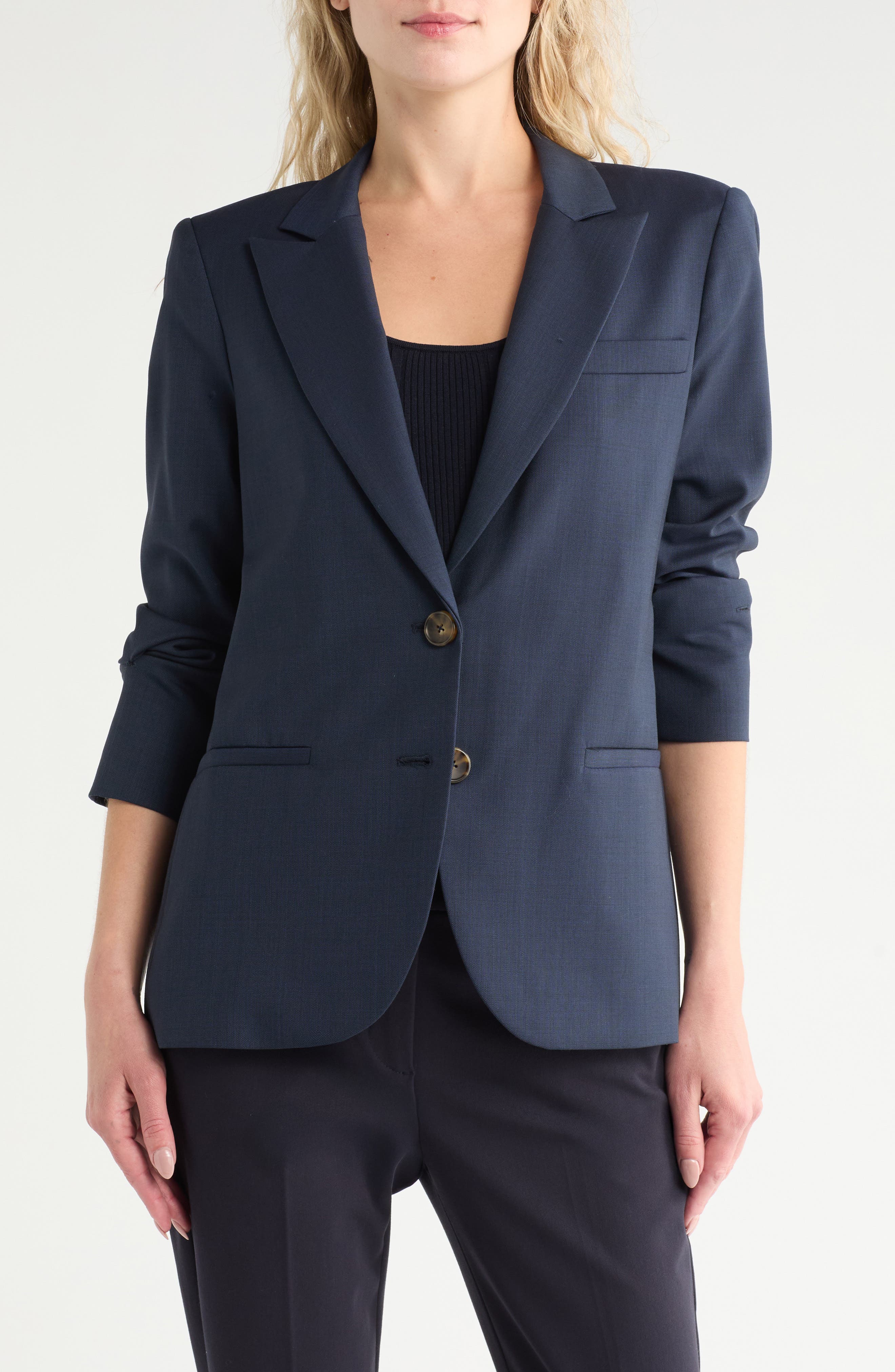 TWP Peak Lapel Stretch Wool Blazer