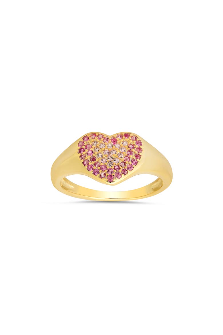 Ombré CZ Heart Ring, Main, color, GOLD