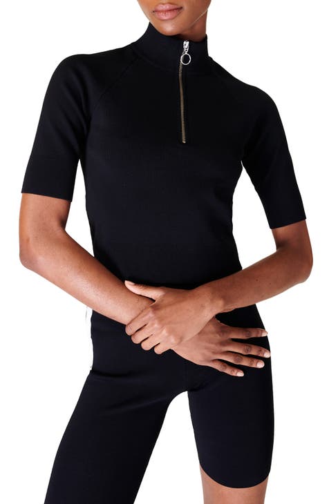 Rib Half Zip Top