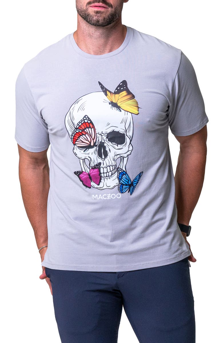 Maceoo Butterfly Skull Graphic T-Shirt, Alternate, color, 