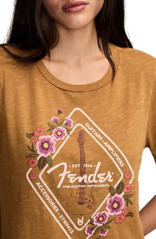 Lucky Brand Fender Floral Graphic T-shirt In Brown