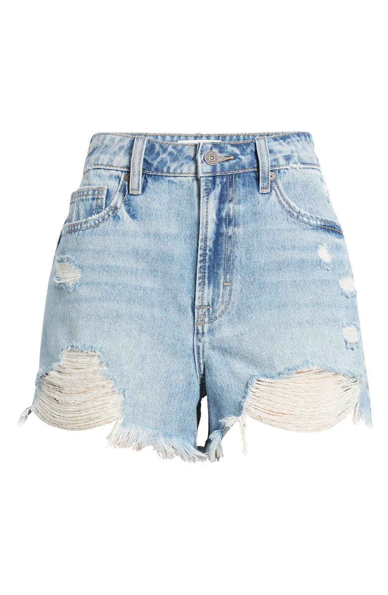 HIDDEN JEANS Fray Hem Cutoff Denim Mom Shorts, Alternate, color,