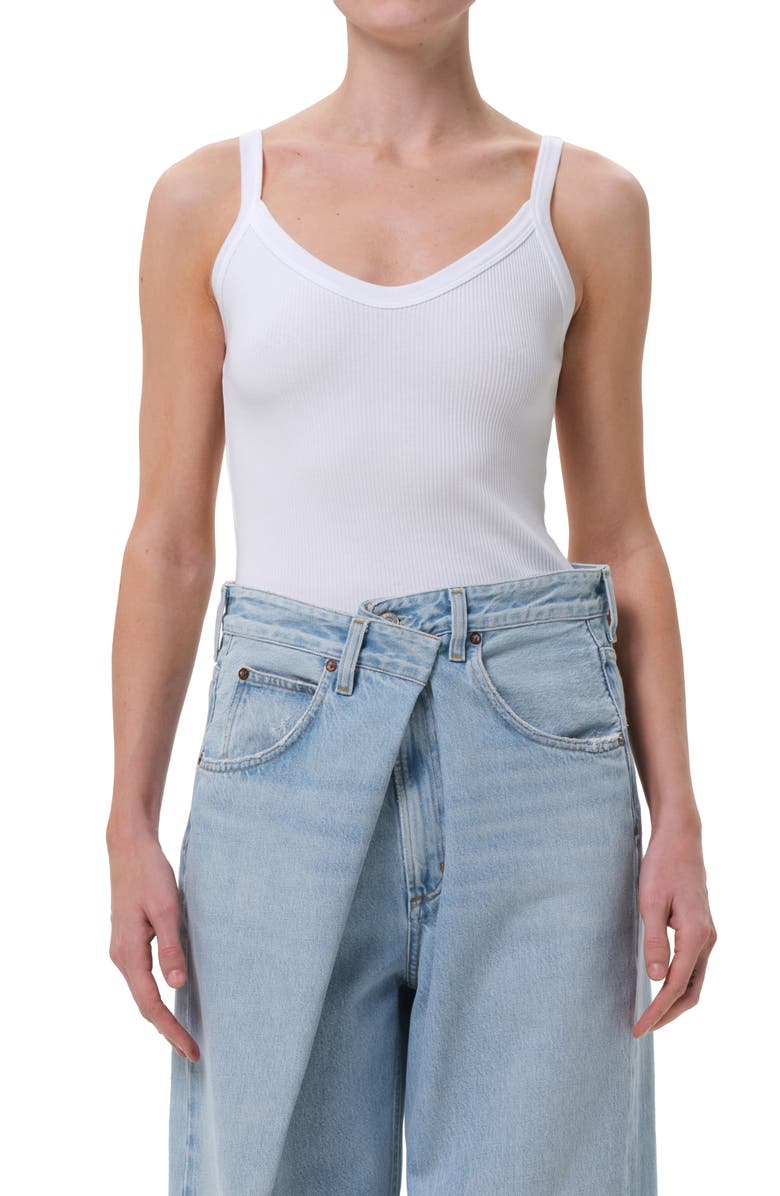 AGOLDE Jordan V-Neck Tank, Main, color, White