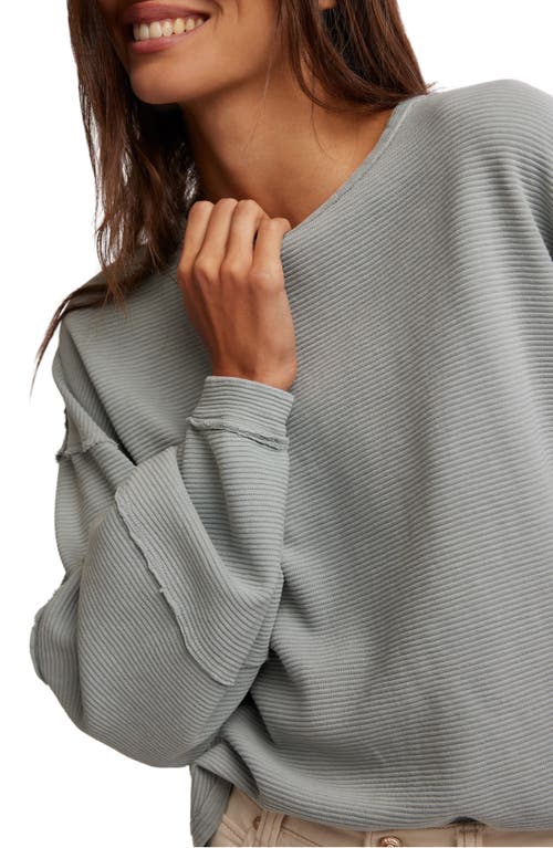 Free People Eclipse Oversize Long Sleeve Tee In Cold Winter In Gray