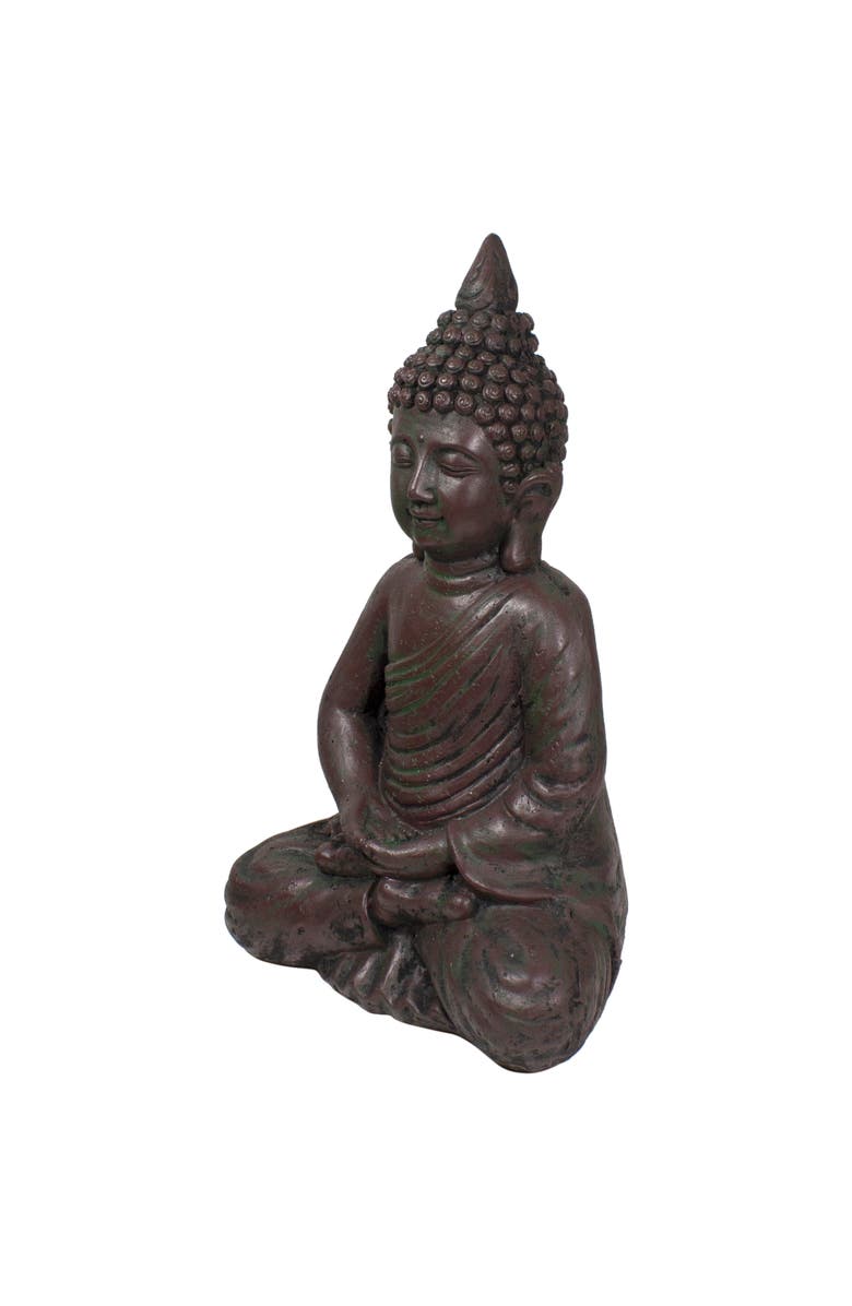 Northlight 17.5" Dark Brown Meditating Buddha Outdoor Garden Statue, Alternate, color, Brown
