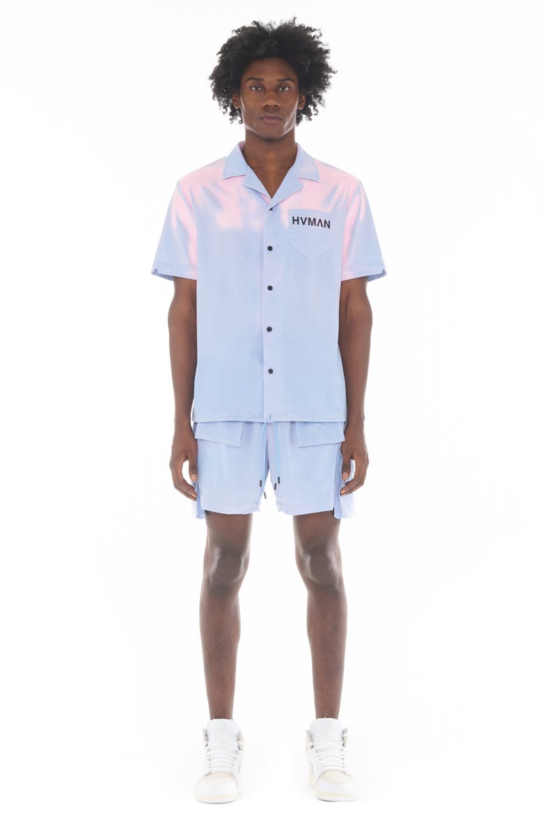 HVMAN Heat Sensitive Camp Shirt, Alternate, color, Sky