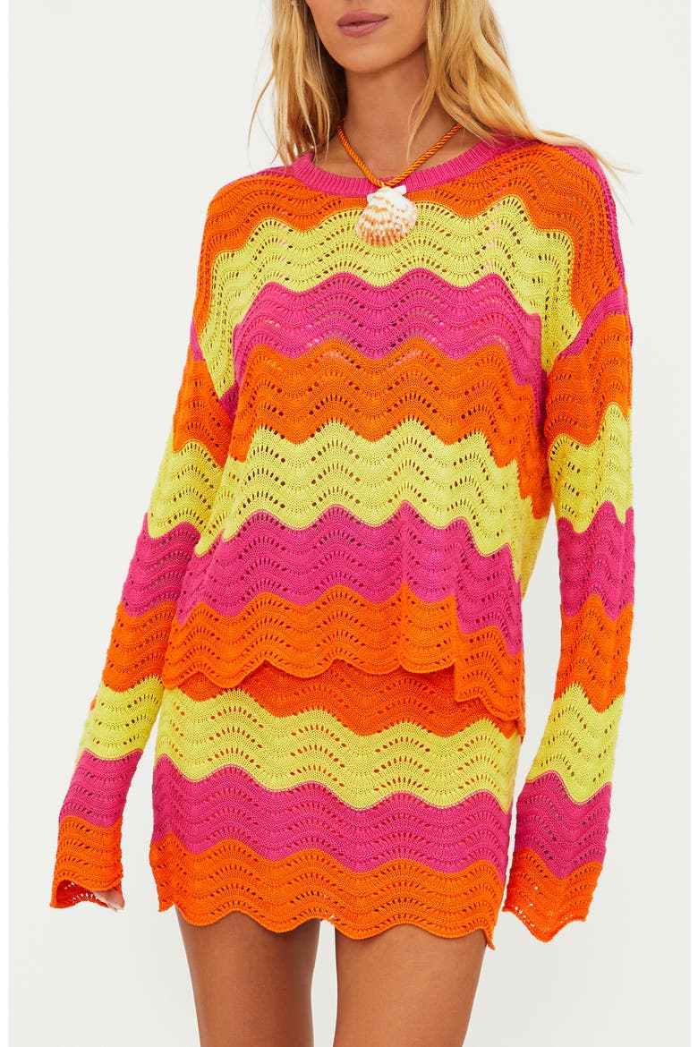 Beach Cover-Up Sweater, Main, color, SOLEIL WAVE