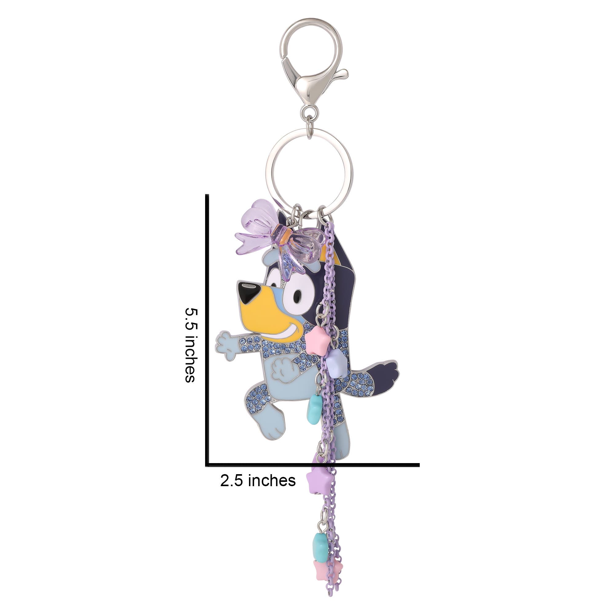 BLUEY Bag Charms with Lobster Clip, Liquid and Pave Crystals Charm Keychains, Alternate, color, Blue