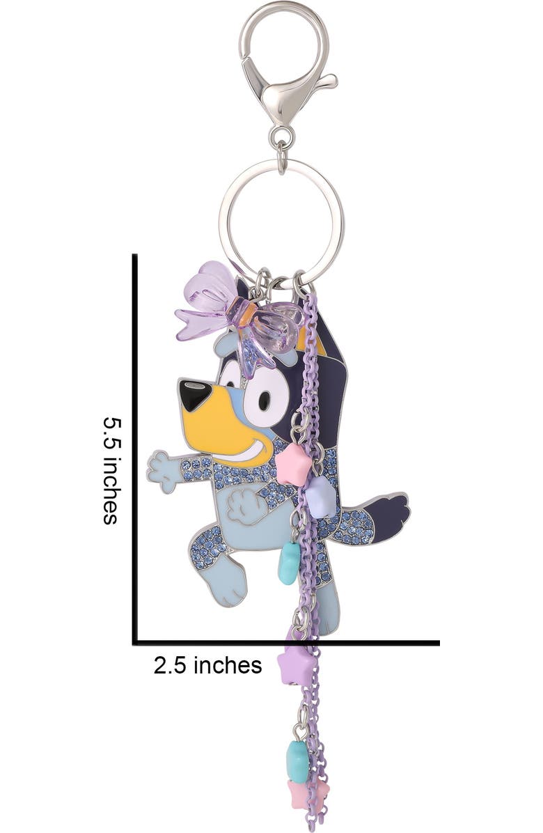 BLUEY Bag Charms with Lobster Clip, Liquid and Pave Crystals Charm Keychains, Alternate, color, Blue