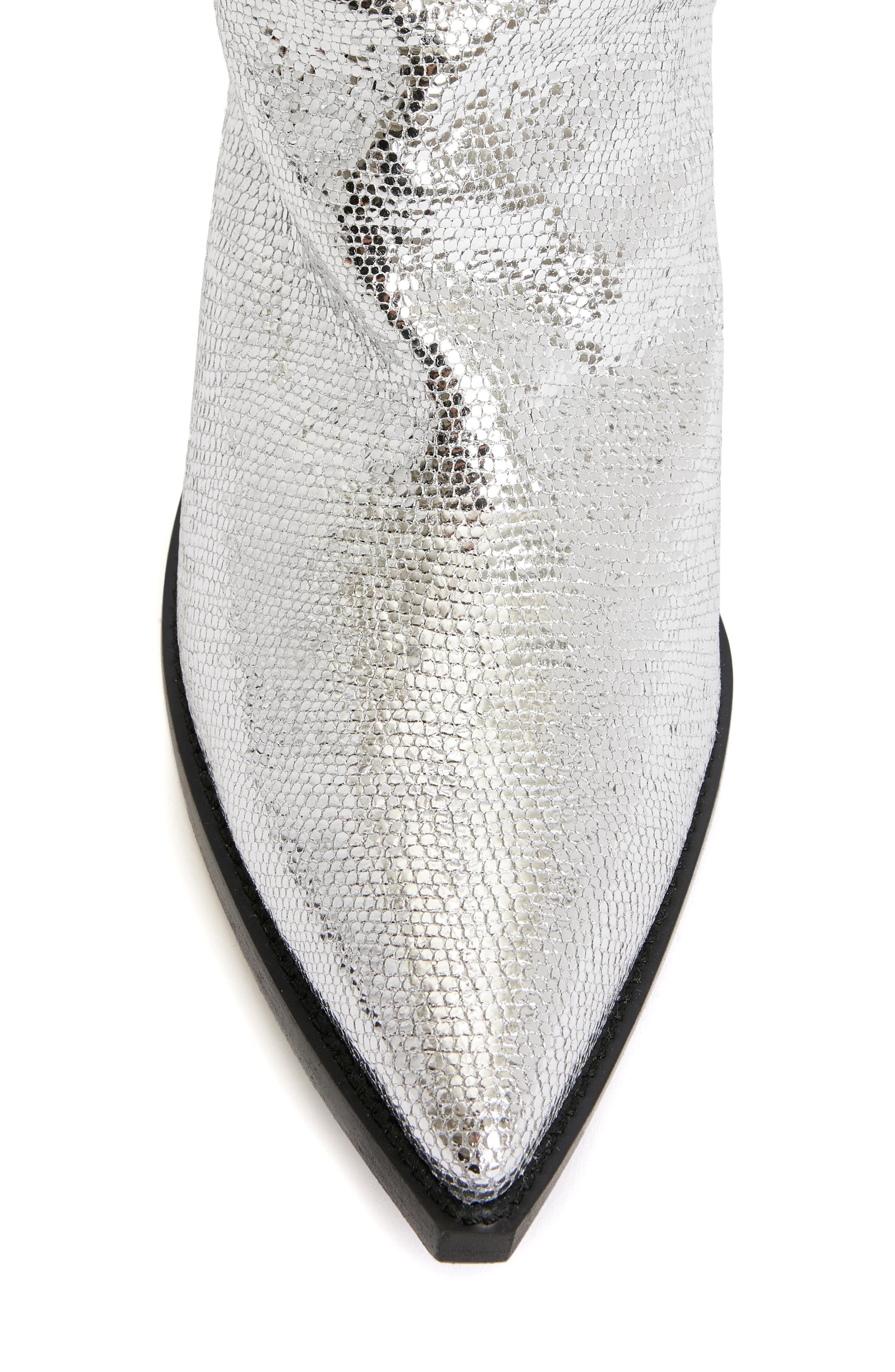 AllSaints Reina Over the Knee Boot, Alternate, color, Silver