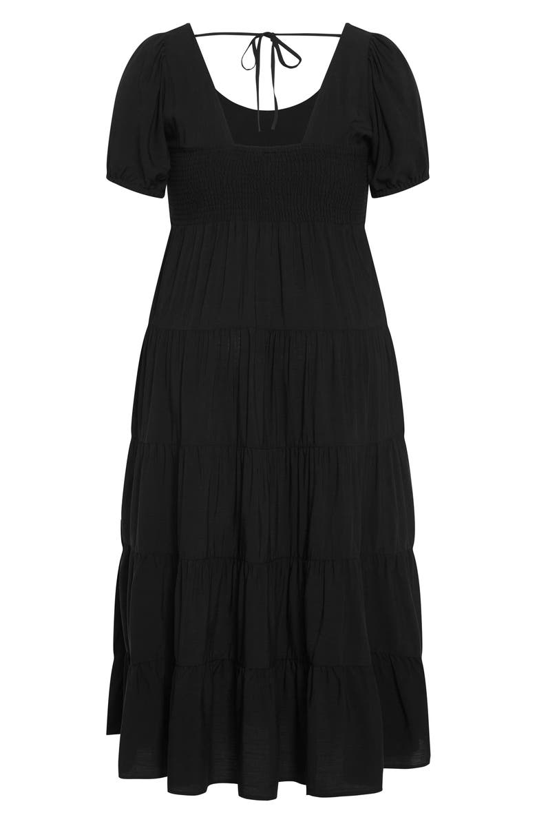 City Chic Mila Short Sleeve Maxi Dress, Alternate, color, Black