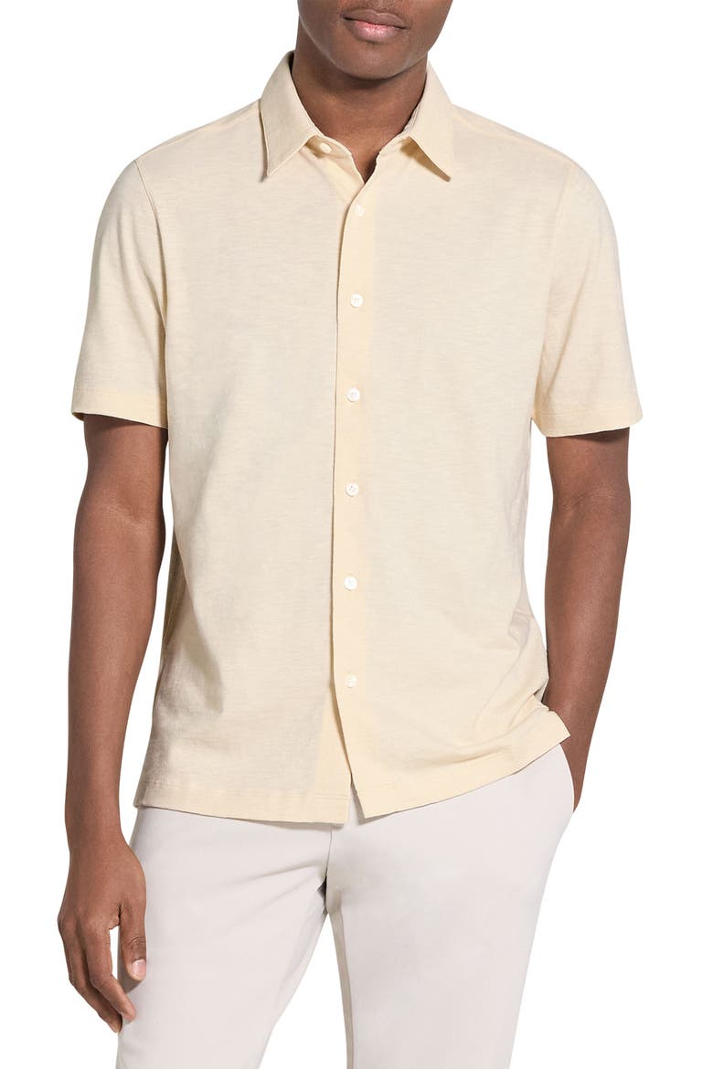 Noran Short Sleeve Knit Button-Up Shirt, Main, color, SEASHELL - UDS