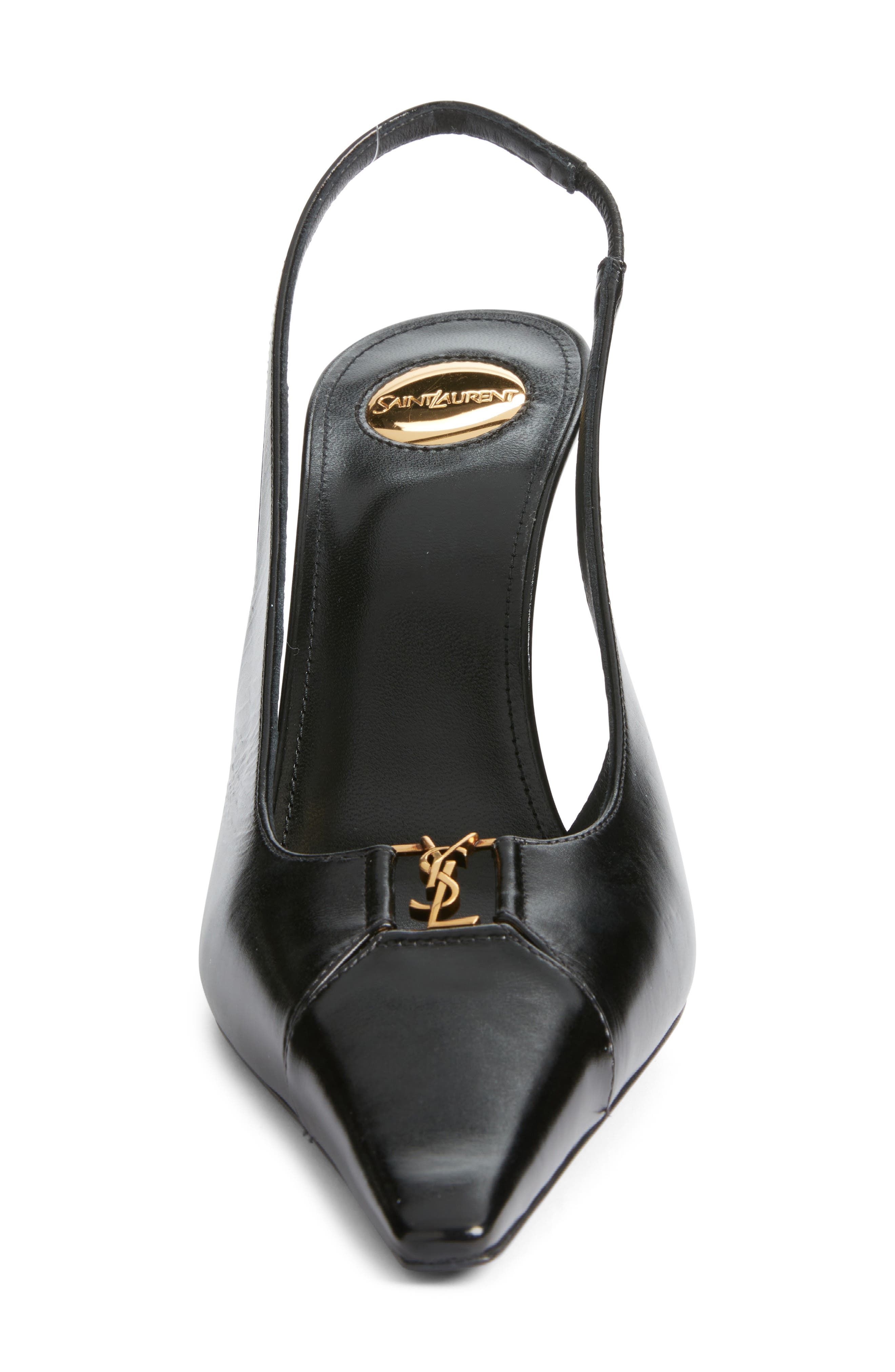 Saint Laurent Babylone Slingback Pump, Alternate, color, Nero/ Nero/ Nero