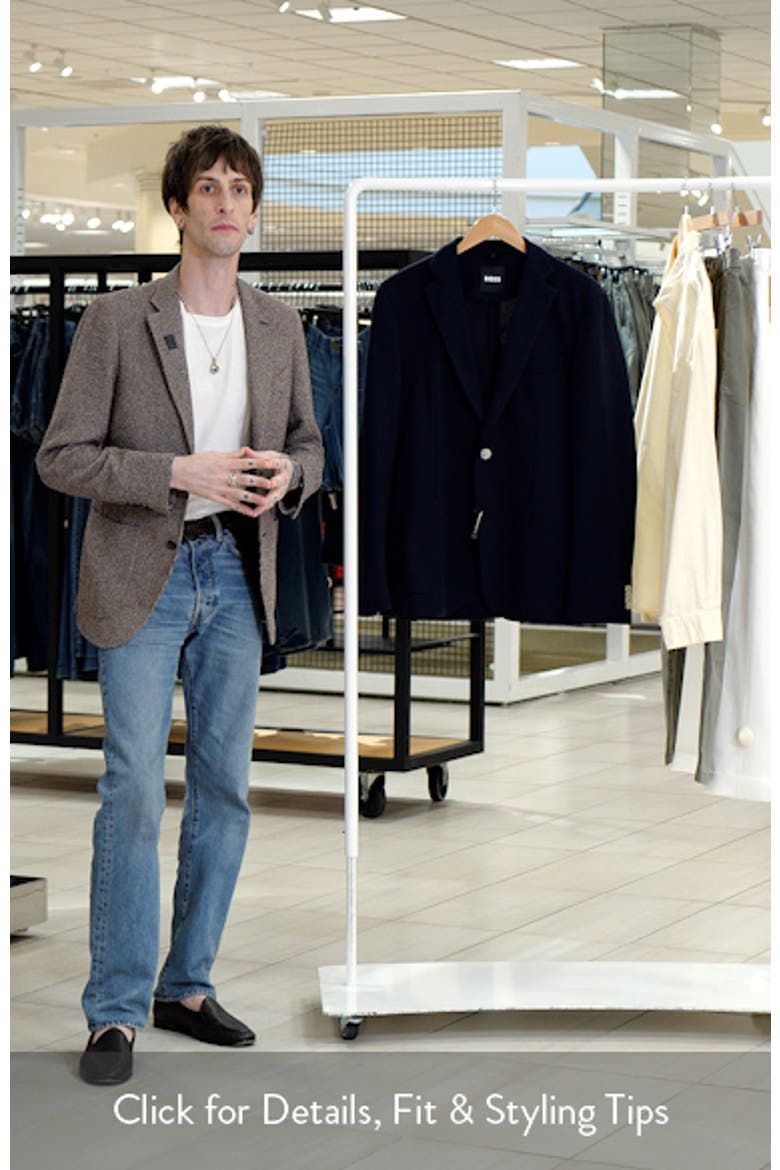 Hanry Slim Fit Navy Cotton Blend Piqué Blazer video