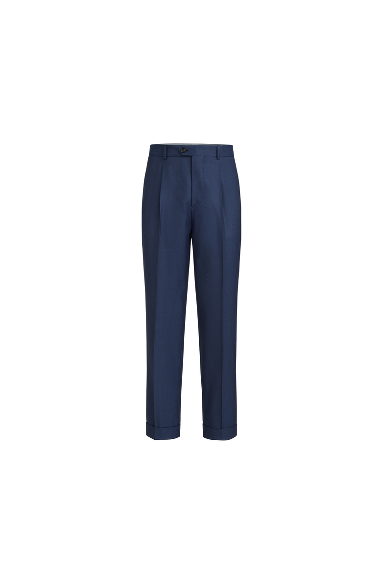 Houndstooth trousers, Alternate, color, Navy Blue