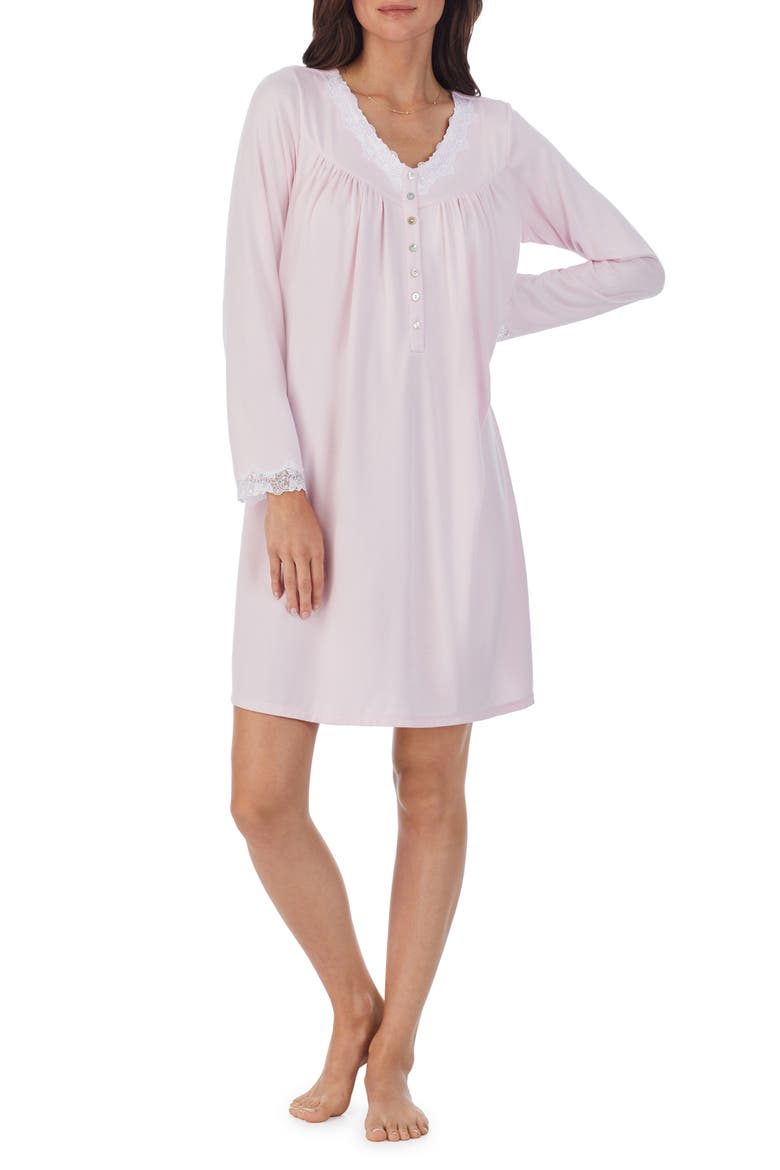 Long Sleeve Short Nightgown, Main, color, PINK