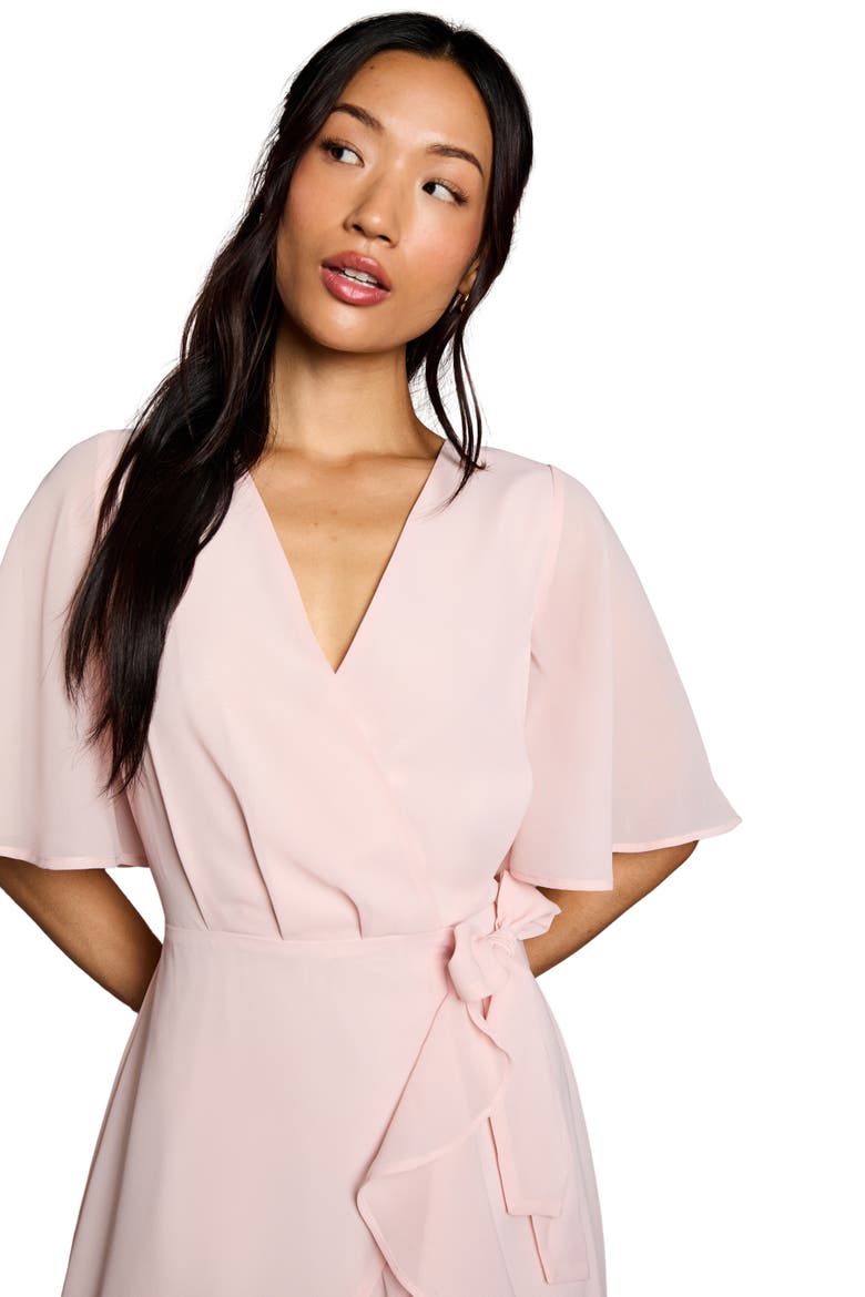 Angel Sleeve Bridesmaid Maxi Dress, Alternate, color, Blush