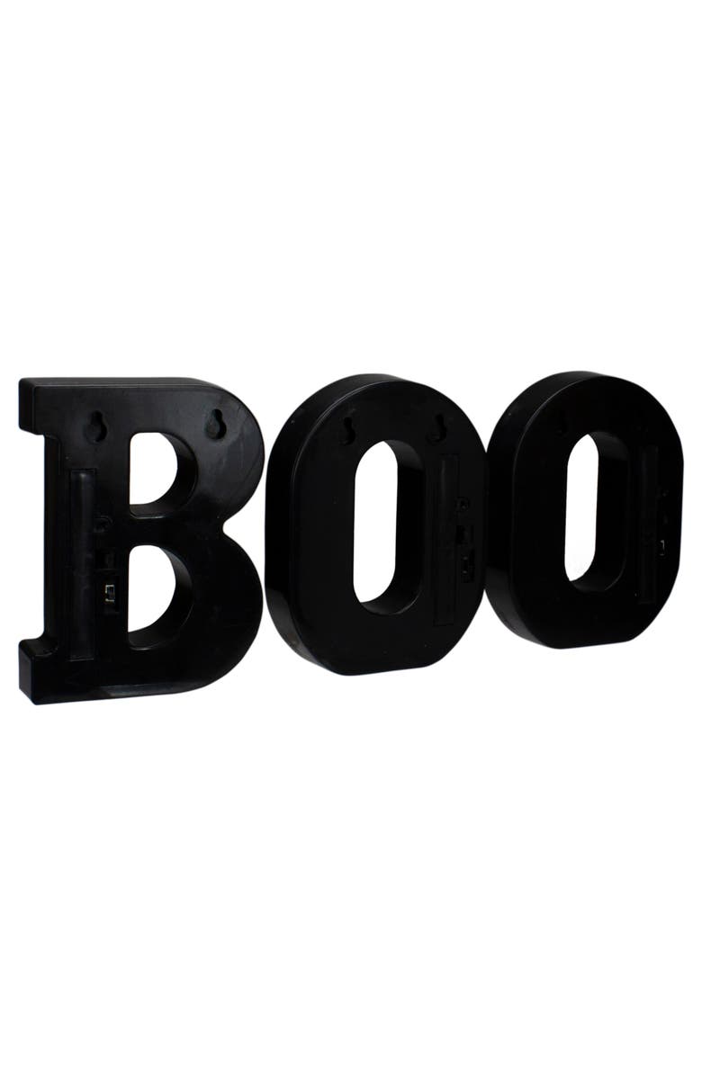 Northlight LED Lighted "BOO" Halloween Marquee Sign - 6.5" - Warm White, Alternate, color, Black